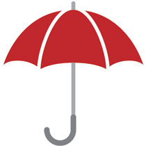 Masimo - Illustration of umbrella with red top